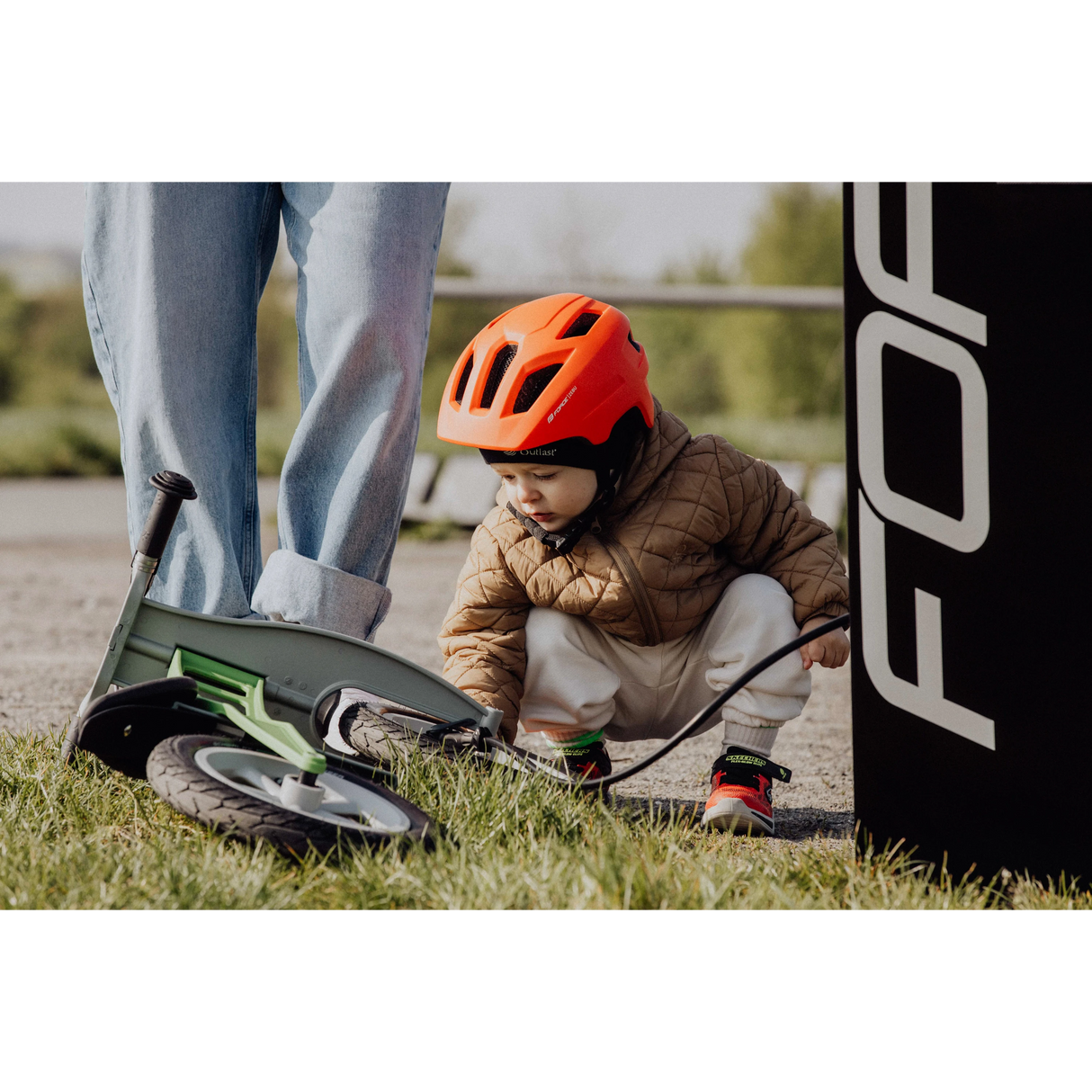 FORCE Kids Helmet ZEBU with light, Orange XS-S