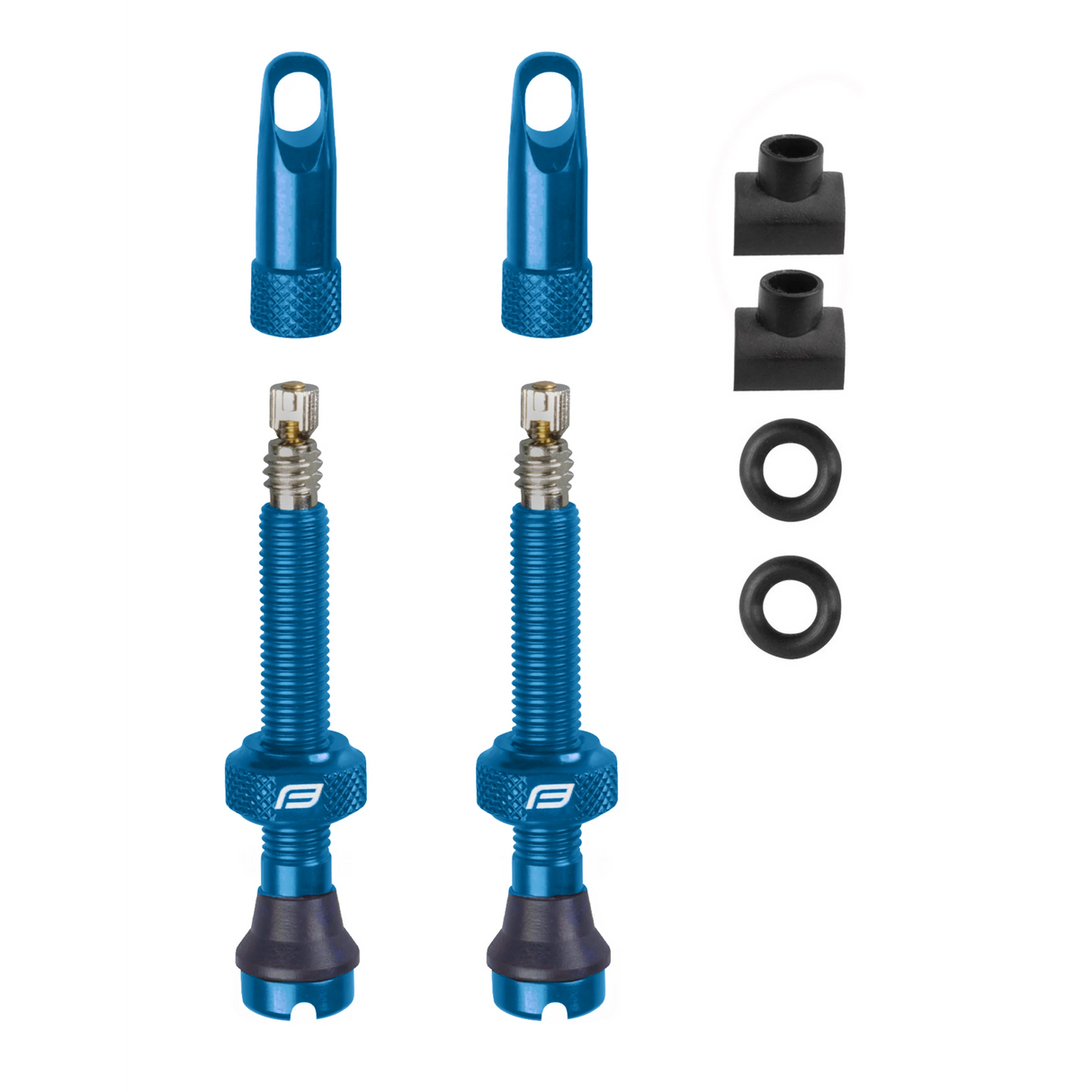 FORCE valve set for tubeless 2xFV 44mm, Blue