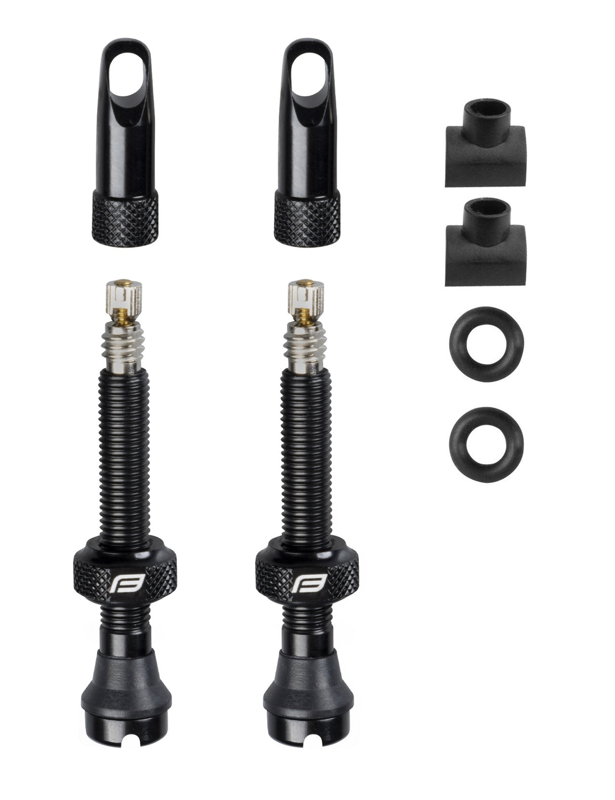 FORCE valve set for tubeless 2xFV 44mm,black