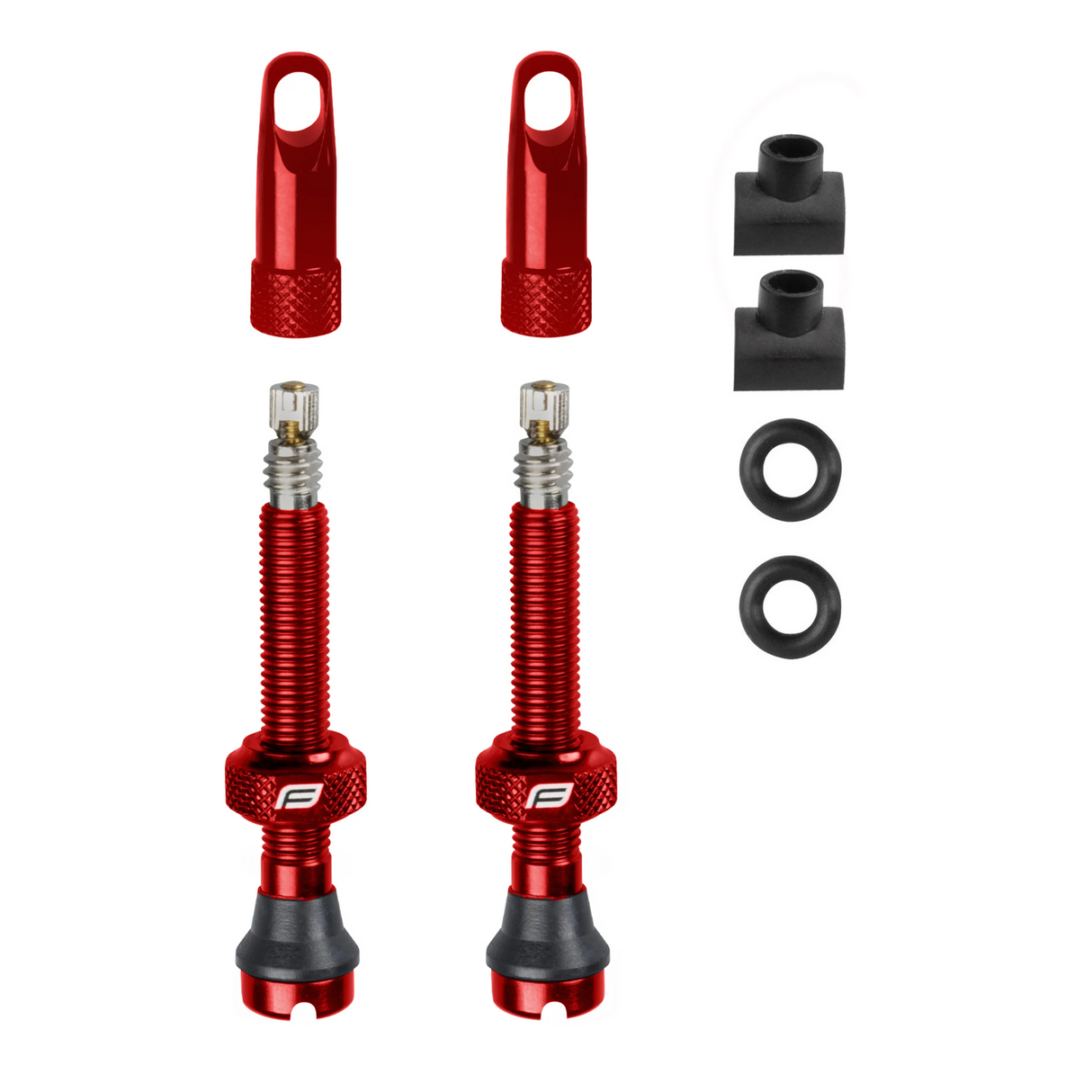 FORCE valve set for tubeless 2xFV 44mm, Red