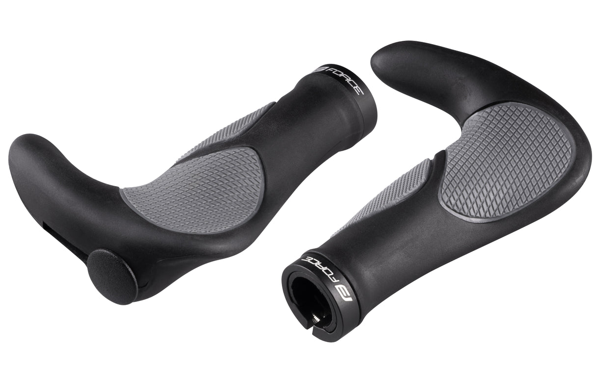 FORCE grips F GEL integrated bar ends 102mm, black-grey