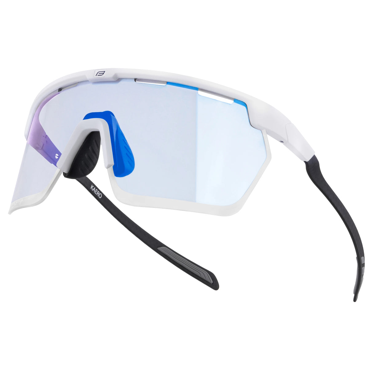 FORCE KAERO Carbon Cycling Sunglasses White Blue Photochromic
