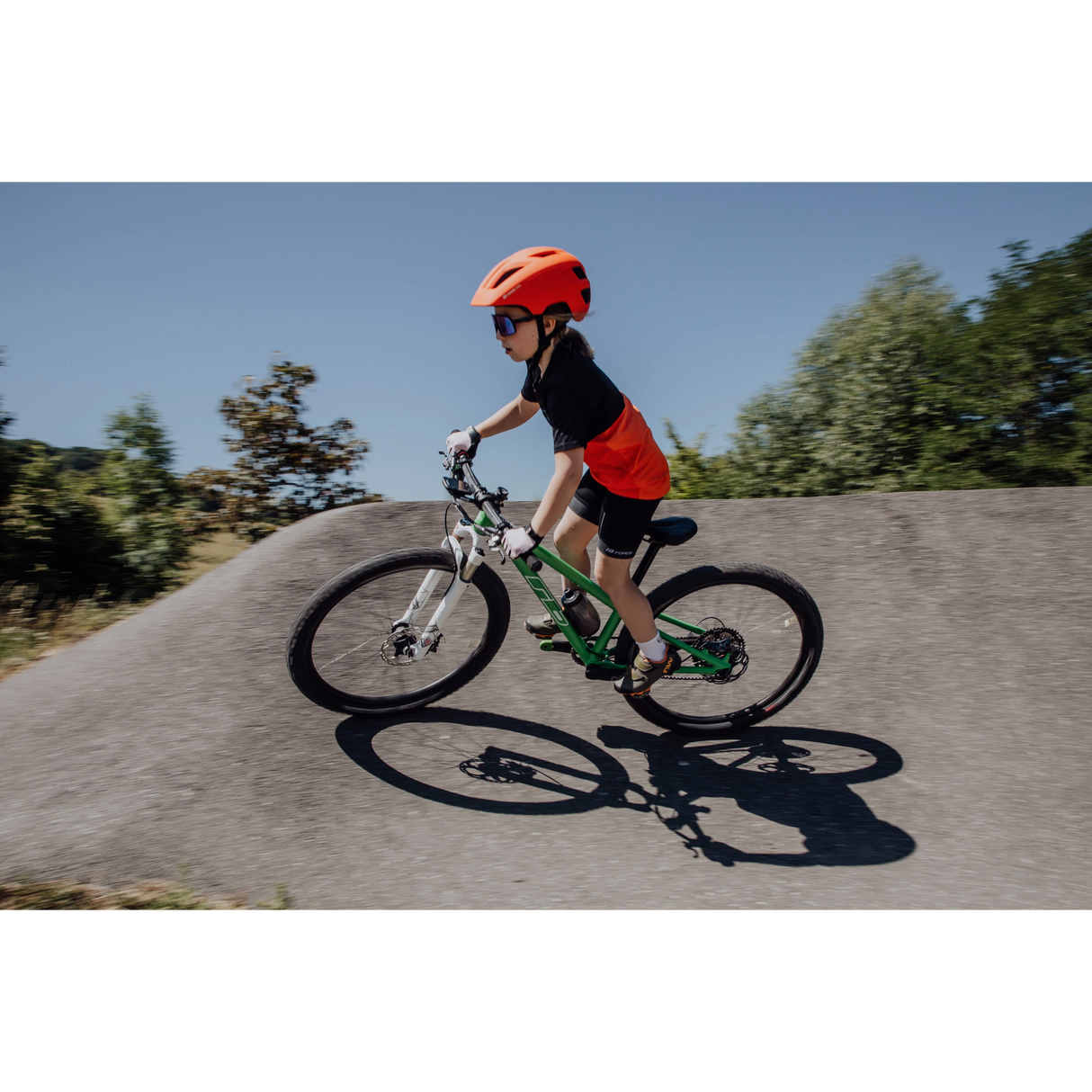 FORCE Kids Helmet  ZEBU with light, Orange XS-S