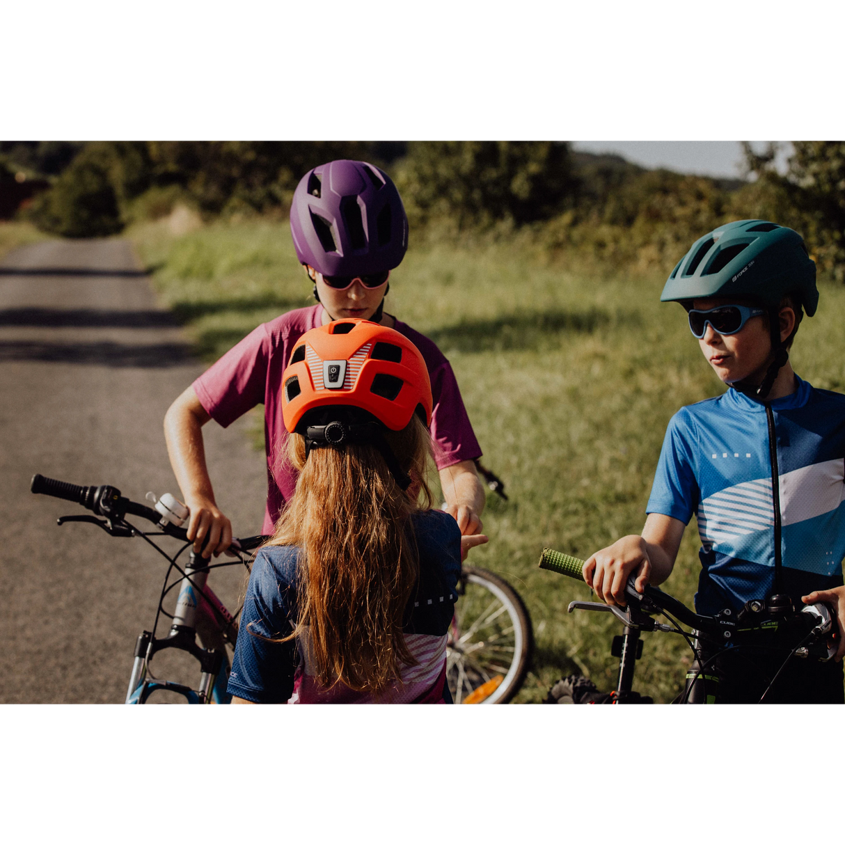 FORCE Kids Helmet  ZEBU with light, Orange XS-S
