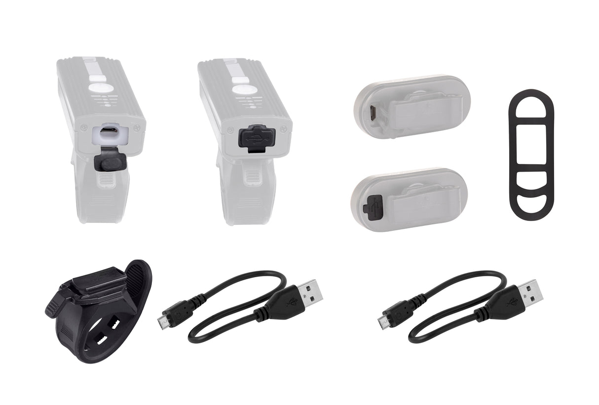 FORCE light set GLARE USB front+rear