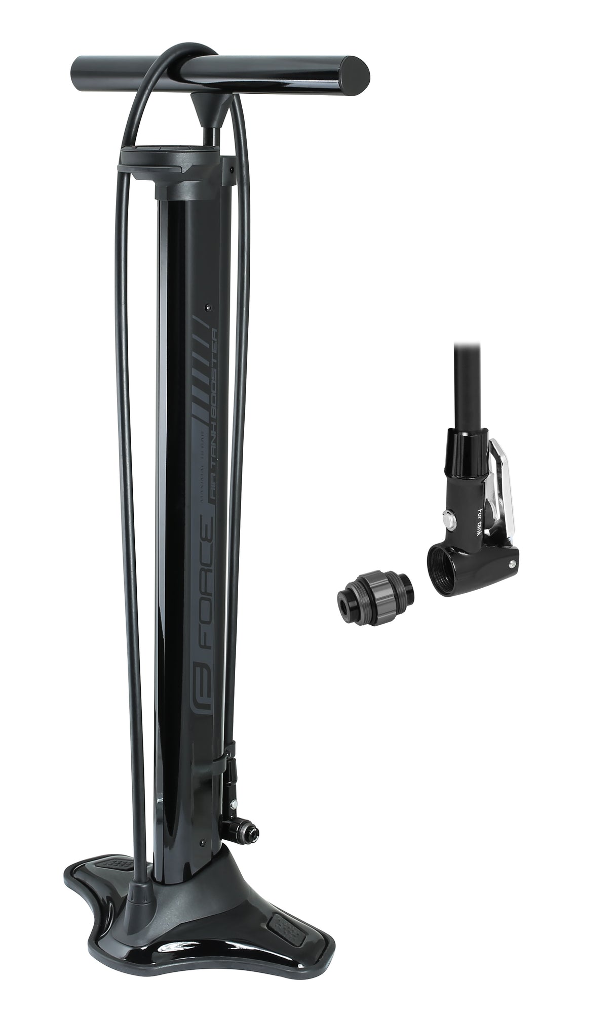 FORCE floor pump AIR TANK BOOSTER 18 bar, black