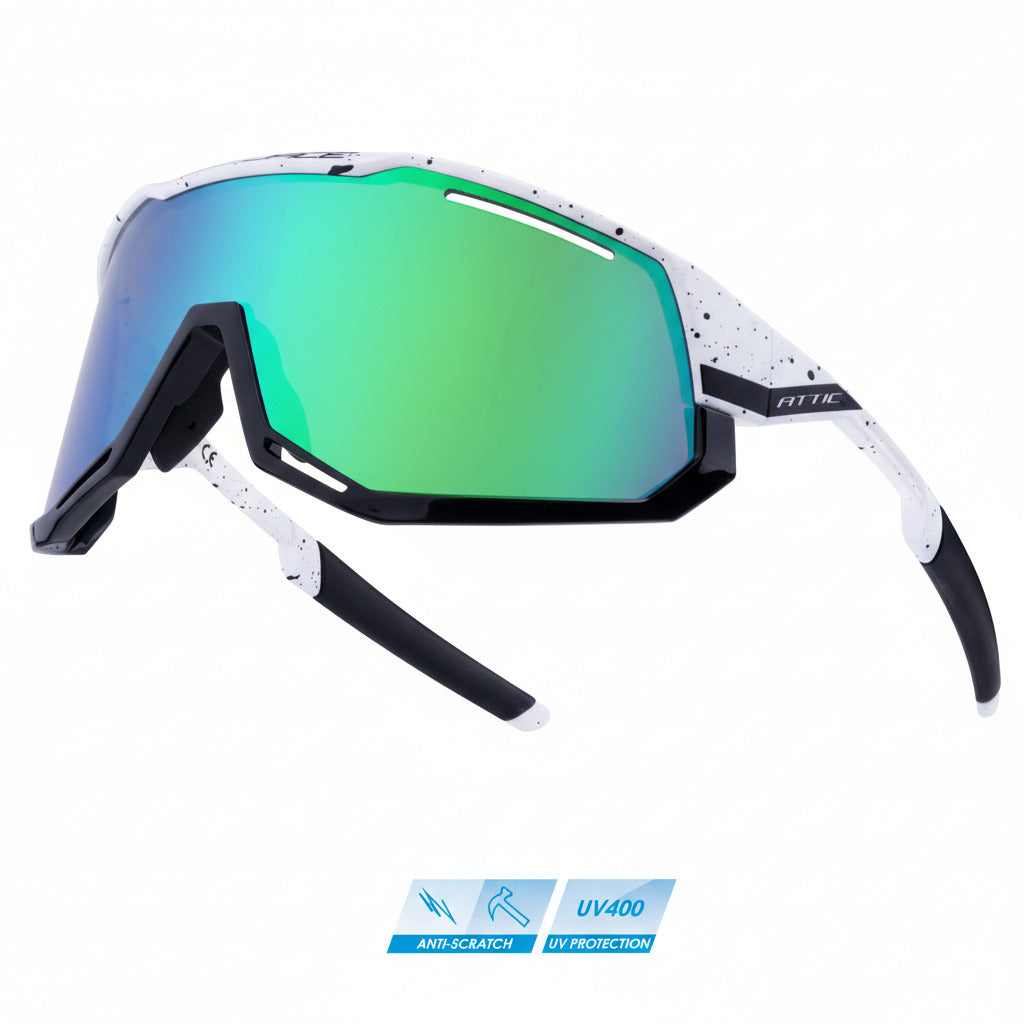 FORCE sunglasses  ATTIC, white-blk,green contrast. lens