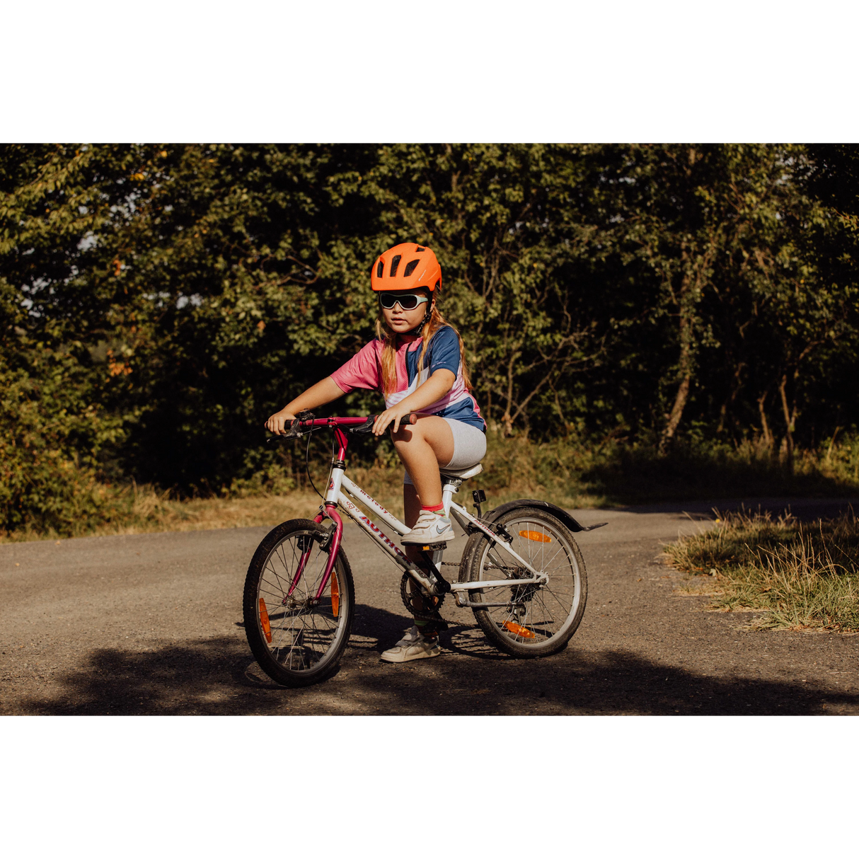 FORCE Kids Helmet  ZEBU with light, Orange XS-S