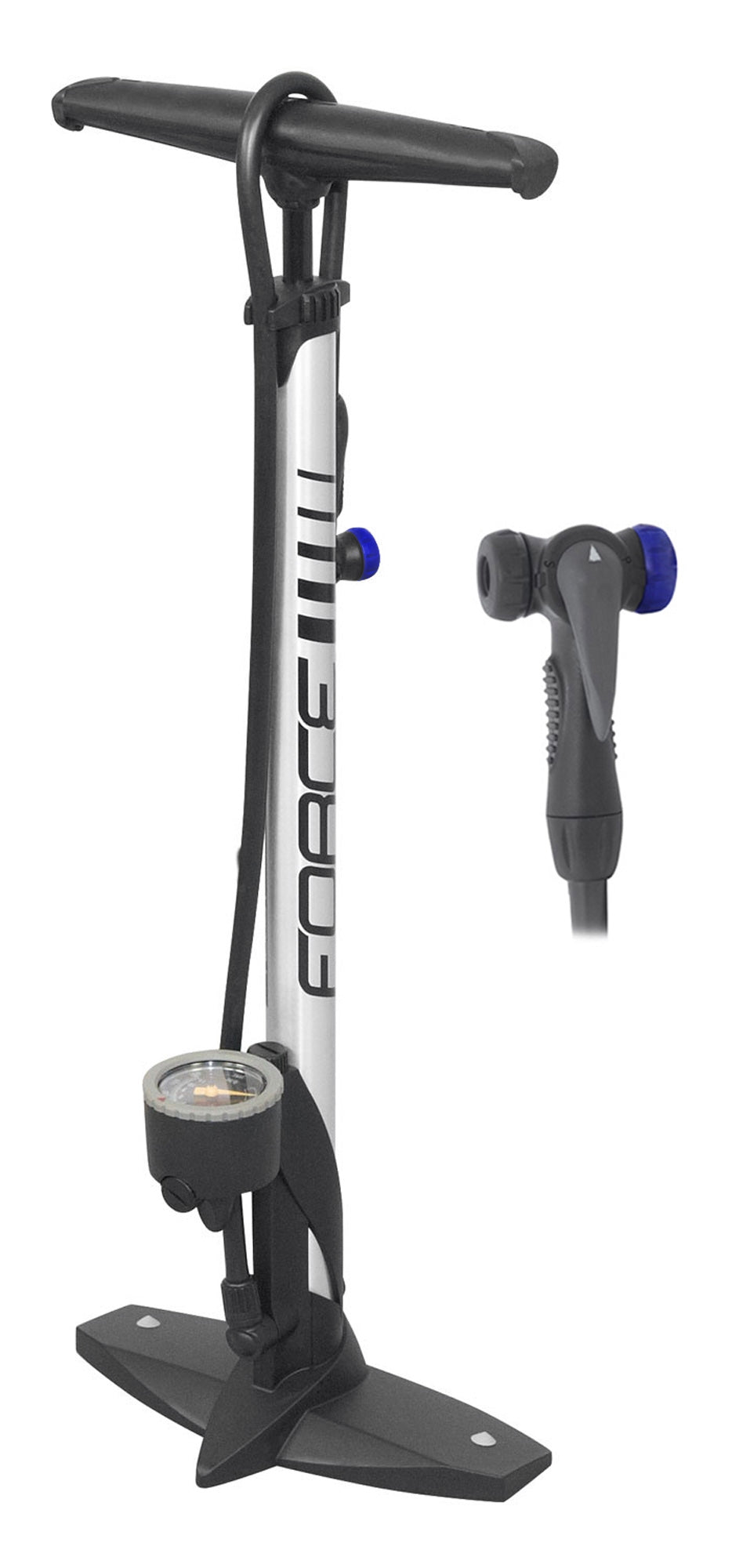 FORCE floor pump HOBBY Al 11 bar, silver