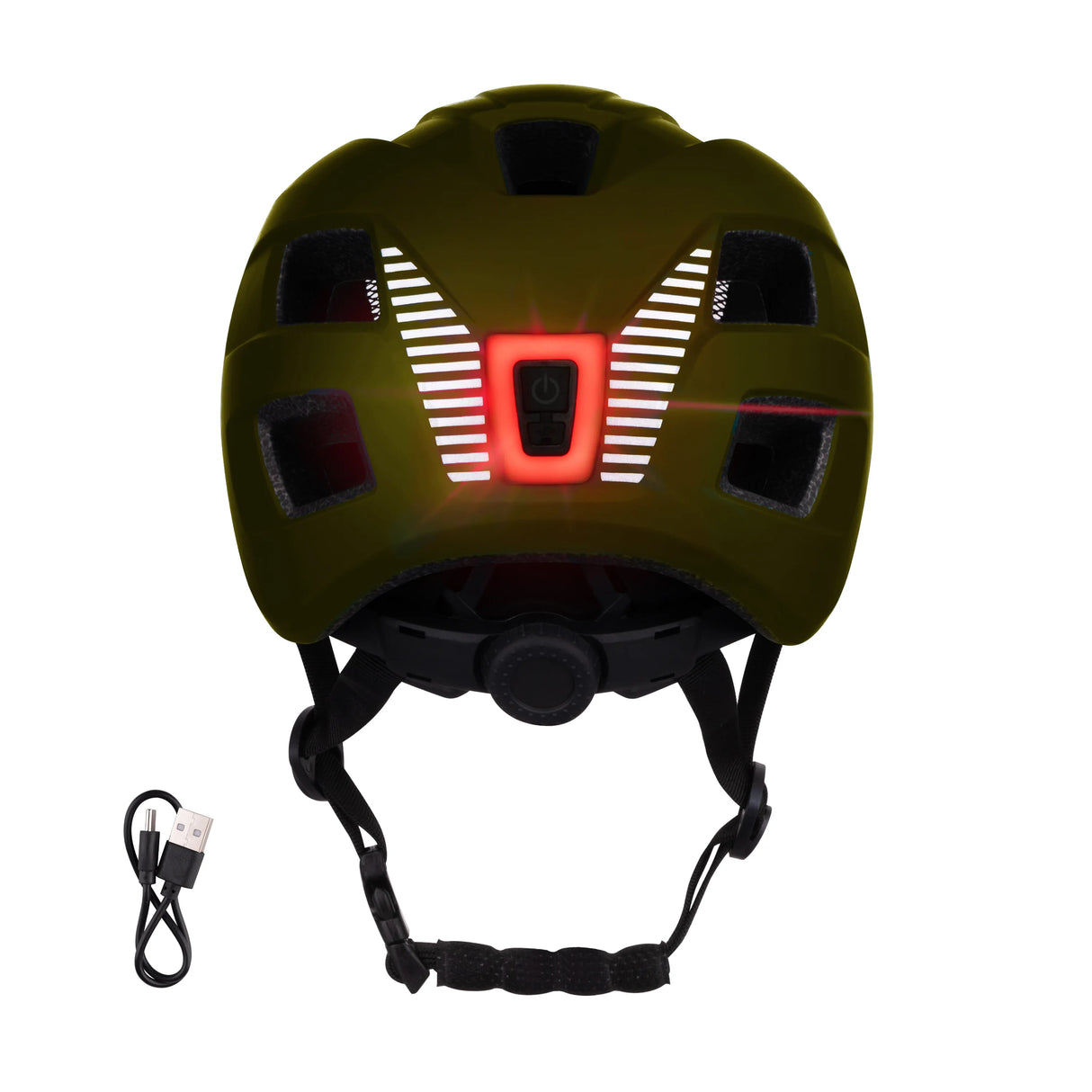 FORCE Kids Helmet  ZEBU with light, lime XS-S