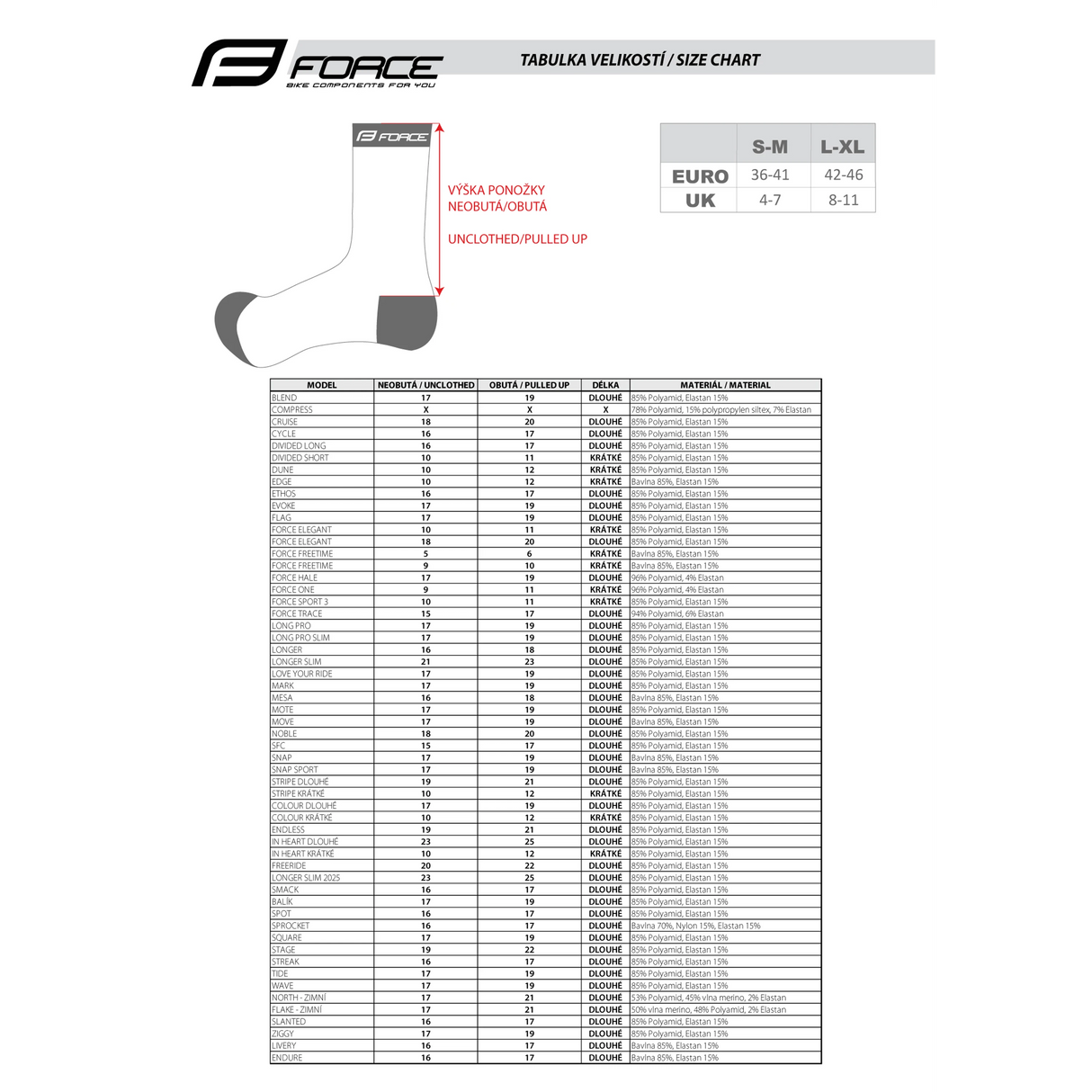 FORCE SLANTED SOCKS, Black-White